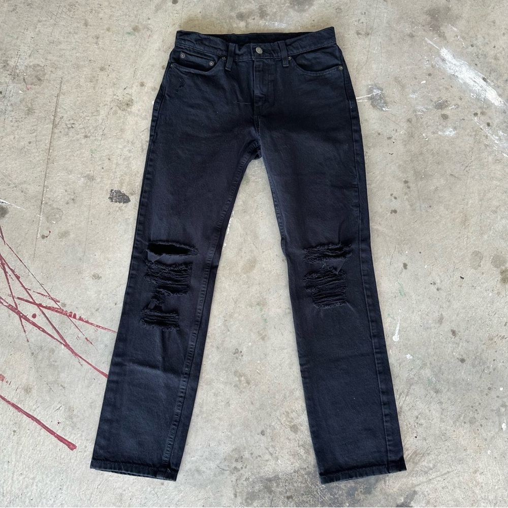 Vintage distressed Levi’s 511 slim black denim jeans size 29x30